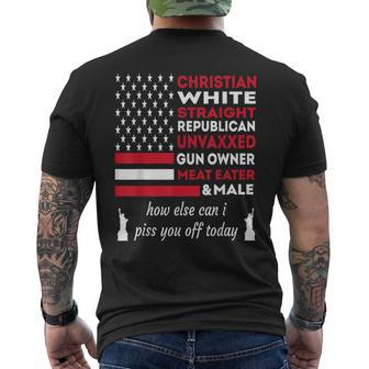 Christian White Straight Independence Day Memorial Day Pride Men's T-shirt Back Print | Mazezy CA