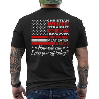 Christian White Straight Republican Unvaxxed Gun Owner Men's T-shirt Back Print - Seseable