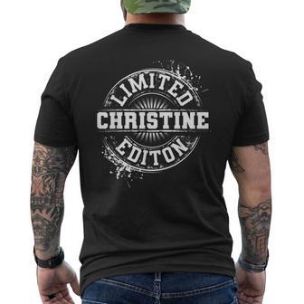 Christine Limited Edition Personalized Name Idea Men's T-shirt Back Print - Monsterry AU