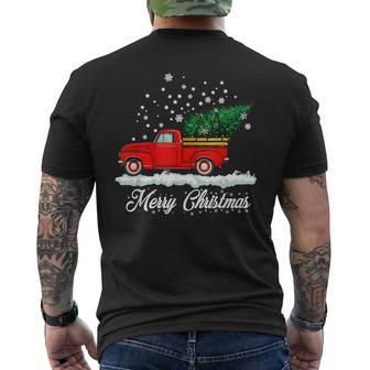 Christmas Classic Old Red Truck Vintage Pick Up Xmas V2 Mens Back Print T-shirt - Thegiftio