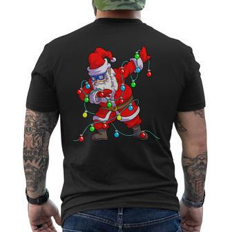 Christmas Dabbing Santa Men Kids Boys Xmas Tree Lights V4 Mens Back Print T-shirt - Thegiftio UK