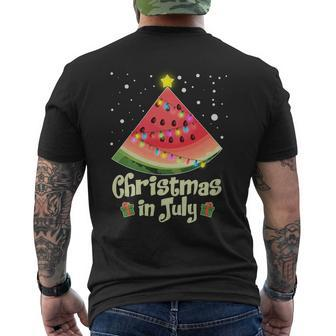 Christmas In July Watermellon Tree Mens Back Print T-shirt - Thegiftio