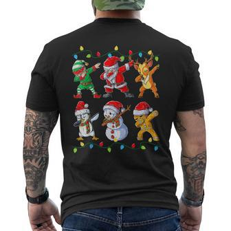 Christmas Kids Boys Men Dabbing Santa Elf Deer Friends Xmas V6 Mens Back Print T-shirt - Thegiftio UK