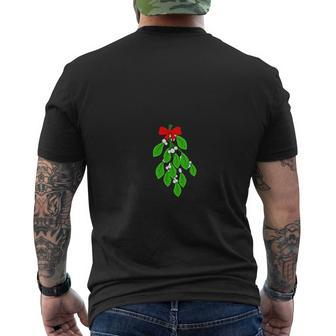 Christmas Mistletoe Below Mens Back Print T-shirt - Seseable