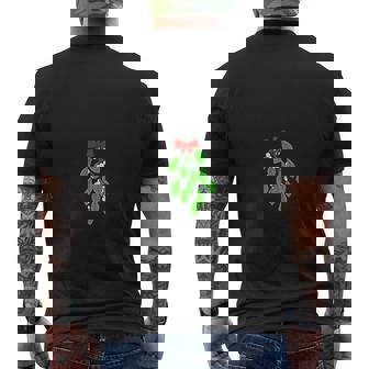 Christmas Mistletoe Below Mens Back Print T-shirt - Seseable