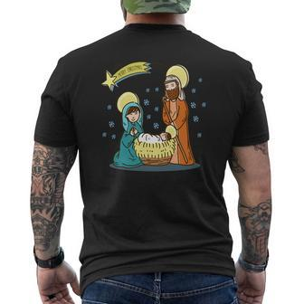 Christmas Nativity Scene T Shirts Christmas Shirt Mens Back Print T-shirt - Seseable
