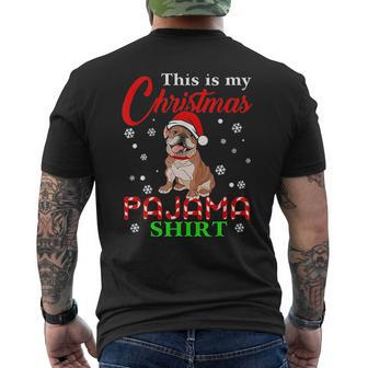 My Christmas Pajama English Bulldog Mens Back Print T-shirt - Seseable