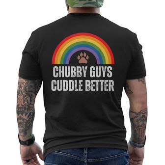 Chubby Guys Cuddle Better Bear Gay Pride Men's T-shirt Back Print - Monsterry AU