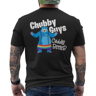 Chubby Guys Cuddle Better Lgbtq Gay Pride Bear Men's T-shirt Back Print - Monsterry