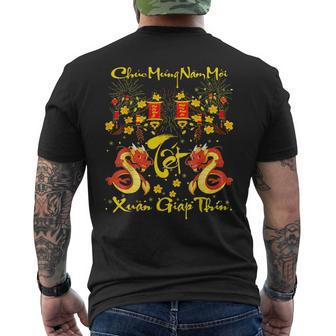 Chuc Mung Nam Moi Tet 2024 Vietnamese Lunar New Year Dragon Men's T-shirt Back Print | Mazezy