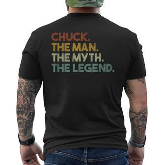 Chuck The Man The Myth The Legend Vintage Men's T-shirt Back Print - Monsterry