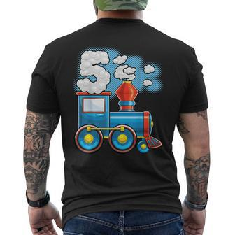 Chugga Chugga Train 5Th Birthday Party Supply Birthday Boy Men's T-shirt Back Print - Monsterry
