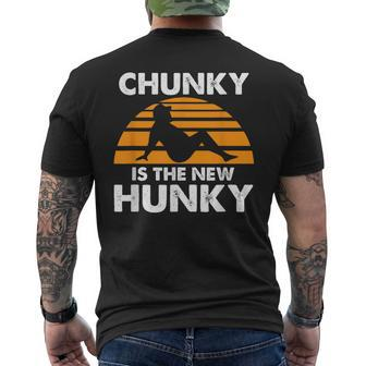 Chunky Is The New Hunky Vintage Quote Men's T-shirt Back Print - Seseable