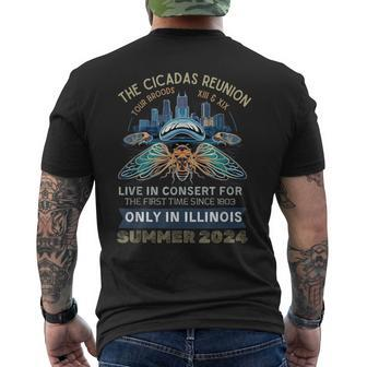 Cicada Concert Tour 2024 Illinois Cicada Broods Men's T-shirt Back Print - Monsterry CA