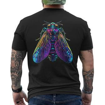 Cicada Insect Bug Colorful Entomology Entomologist Men's T-shirt Back Print | Mazezy