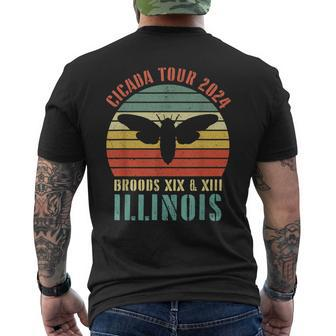 Cicada Tour 2024 Illinois Insect Invasion Year Of The Cicada Men's T-shirt Back Print - Seseable