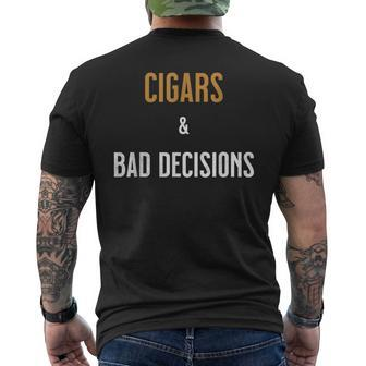 Cigars And Bad Decisions Vintage Old Men's T-shirt Back Print - Monsterry AU