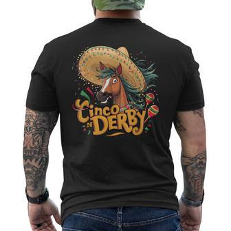 Cinco De Derby Derby Party Horse Men's T-shirt Back Print - Seseable