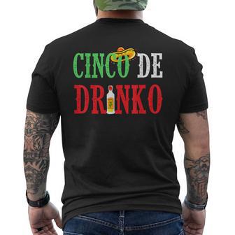 Cinco De Drinko Mexican Drinking Idea Men's T-shirt Back Print - Monsterry