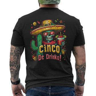 Cinco De Drinko Mexican Skull Fiesta 5 De Mayo Drinking Men's T-shirt Back Print - Thegiftio UK