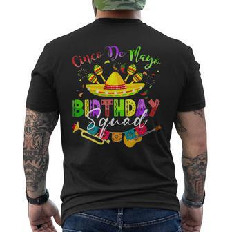 Cinco De Mayo Birthday Squad Cool Mexican Matching Family Men's T-shirt Back Print | Mazezy