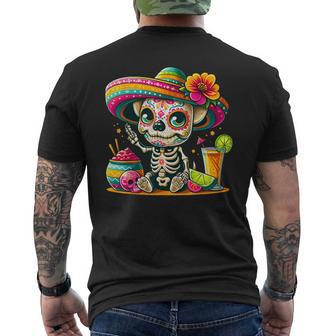 Cinco De Mayo Chihuahua Dog Mexican Sugar Skull Sombrero Men's T-shirt Back Print | Mazezy
