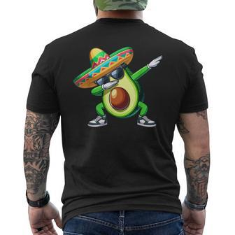 Cinco De Mayo Dabbing Avocado Mexican Sombrero Men's T-shirt Back Print - Monsterry AU