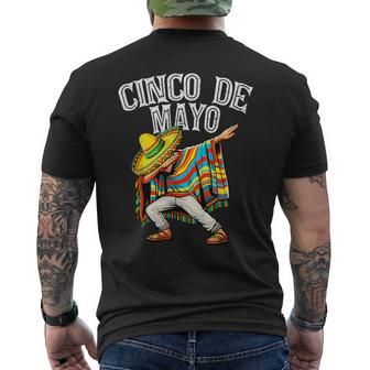 Cinco De Mayo Dabbing Mexican Poncho Sombrero Hat Boys Men Men's T-shirt Back Print - Monsterry UK