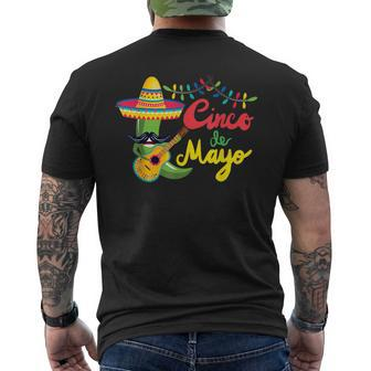 Cinco De Mayo Drinko De Mayo Music Lover With Mustache Men's T-shirt Back Print - Monsterry UK