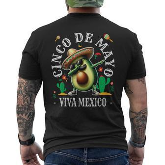 Cinco De Mayo Fiesta Camisa Avocado 5 De Mayo Viva Mexico Men's T-shirt Back Print - Monsterry