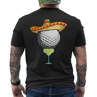 Cinco De Mayo Golf Ball With Sombrero And Margarita Golfer Men's T-shirt Back Print - Thegiftio UK