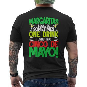 Cinco De Mayo Margaritas Because 5 De Mayo Men's T-shirt Back Print - Thegiftio UK