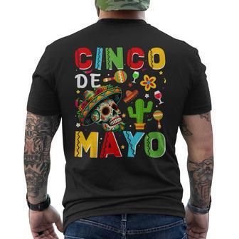 Cinco De Mayo Mexican Party Sugar Skull Fiesta 5 De Mayo Men's T-shirt Back Print - Monsterry