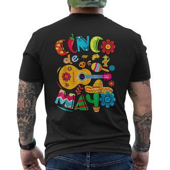 Cinco De Mayo Mexican Taco Guitar Fiesta Cinco De Mayo Men's T-shirt Back Print | Mazezy CA