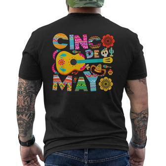 Cinco De Mayo Mexican Taco Guitar Fiesta Cinco De Mayo Men's T-shirt Back Print - Seseable