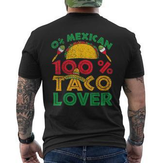 Cinco De Mayo Party 0 Mexican 100 Taco Lover Men's T-shirt Back Print - Monsterry UK