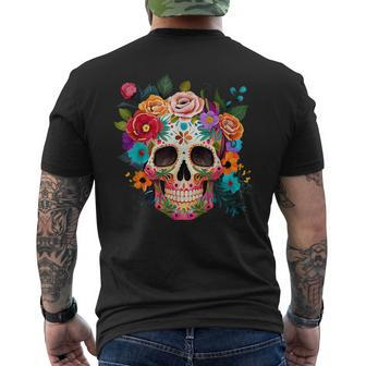 Cinco De Mayo Sugar Skull Day Of The Dead Mexican Fiesta Men's T-shirt Back Print - Seseable