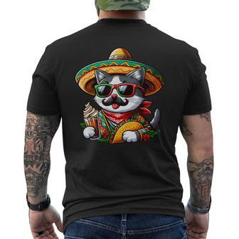 Cinco De Meow Cat Taco Mexican Fiesta Men's T-shirt Back Print - Seseable