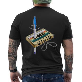 Cinta Cassetteintage Y Bolígrafo Friki Fiesta Años 80 90 Camiseta Hombre Estampado Espalda - Regaloses
