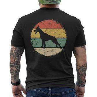 Circular Retro Doberman Owner Pinschers Dobie Men's T-shirt Back Print | Mazezy