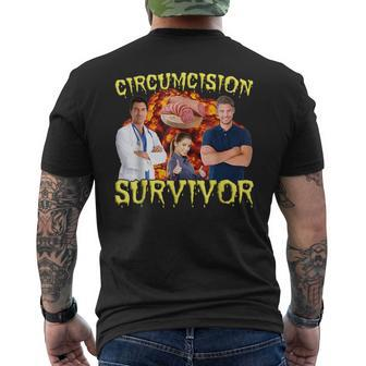 Circumcision Survivor Offensive Inappropriate Meme Men's T-shirt Back Print - Monsterry CA