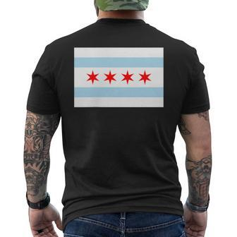 City Of Chicago Illinois Flag Windy City Men's T-shirt Back Print - Monsterry