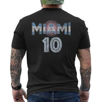 City Of Miami Argentina 10 Blue Pink Sun Flag Men's T-shirt Back Print - Seseable