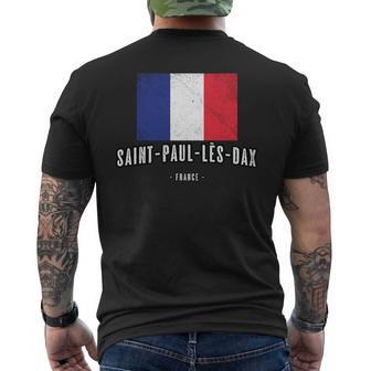 City Of Saint-Paul-Lès-Dax France French Flag Drapeau Men's T-shirt Back Print - Monsterry CA