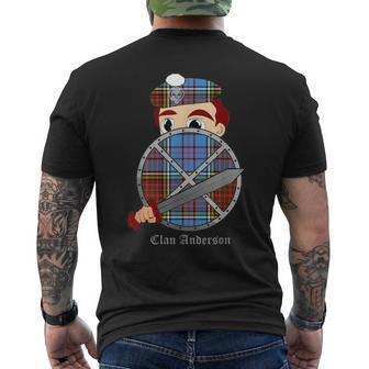 Clan Anderson Surname Last Name Scottish Tartan Crest Men's T-shirt Back Print - Seseable