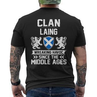 Clan Laing Scottish Family Clan Scotland Wreaking Havoc Mz Men's T-shirt Back Print - Seseable