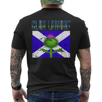 Clan Lamont Tartan Scottish Family Name Scotland Pride Men's T-shirt Back Print - Seseable