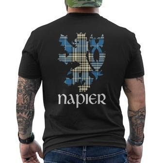 Clan Napier Tartan Scottish Family Name Scotland Pride Men's T-shirt Back Print - Seseable
