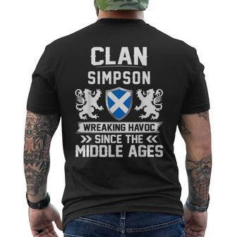 Clan Simpson Scottish Family Scotland Fathers Men's T-shirt Back Print - Monsterry CA