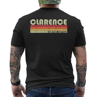 Clarence Name Personalized Retro Vintage Birthday Men's T-shirt Back Print - Monsterry AU